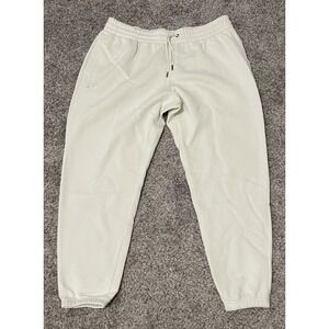 Under Armou Jogger Sweatpants Mens 2XL Cream Fleece Lined Drawstring Tapered